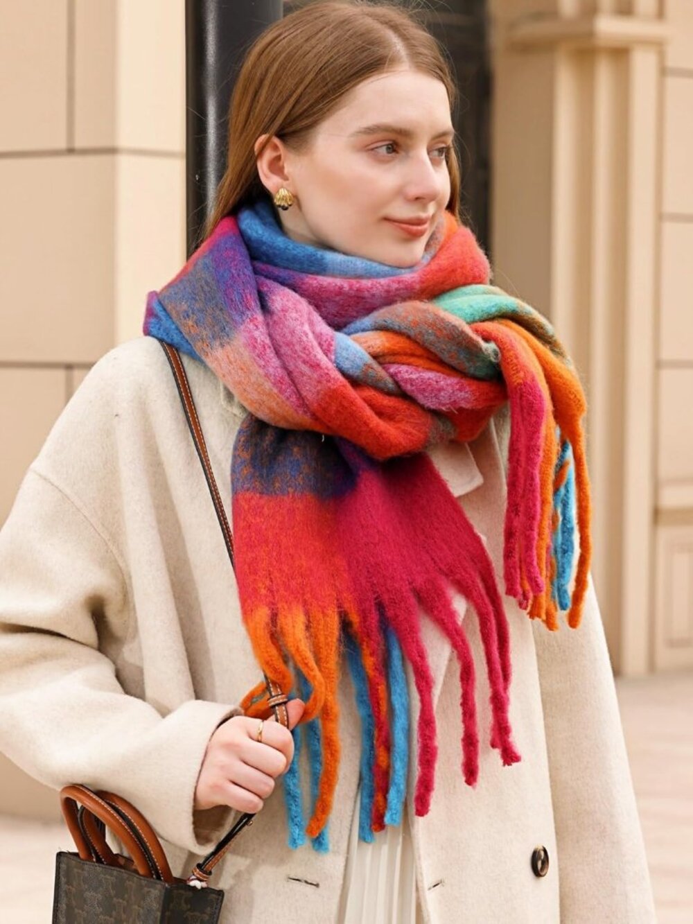 Winter Women Warm Scarf Long Shawl Large Scarves Cold Weather Thick Blanket Scar - Picture 7 of 9